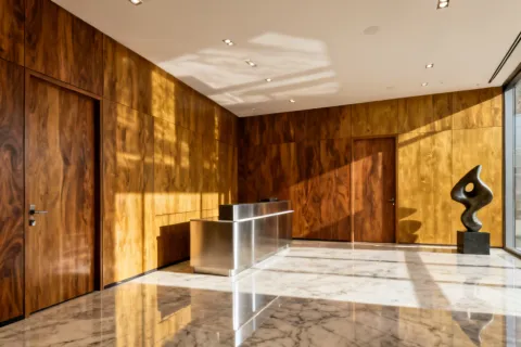 Commercial space with Woodgrain wall panels