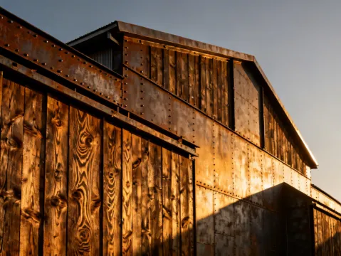 Woodgrain steel cladding