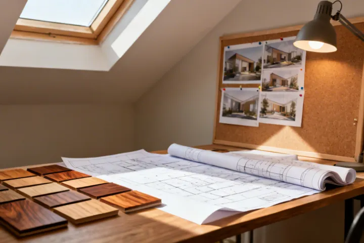 Architect reviewing Woodgrain specification materials